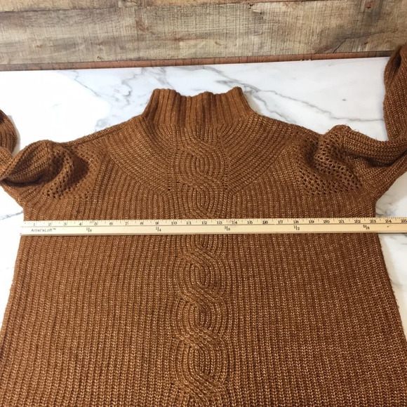 Maurices Caramel Brown Knit Mock Neck‎ Sweater Womens XS Cotton Acrylic Pullover - Picture 8 of 10